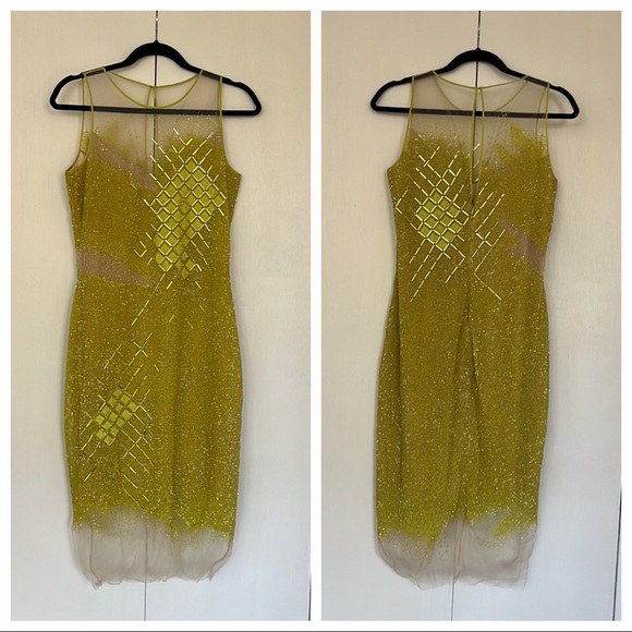 Pamella Roland Dresses & Skirts - Pamella Roland Sheer panel sequin dress